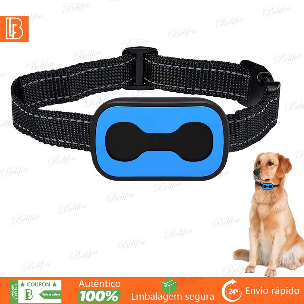 Coleira Recarregável Adestramento Anti Latido Sem Choque Preto Azul em Oferta na Shopee