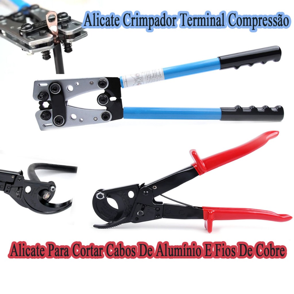 Conjunto De Alicate De Corte De Cabos Tipo Catraca E Alicate De Crimpagem em Oferta na Shopee