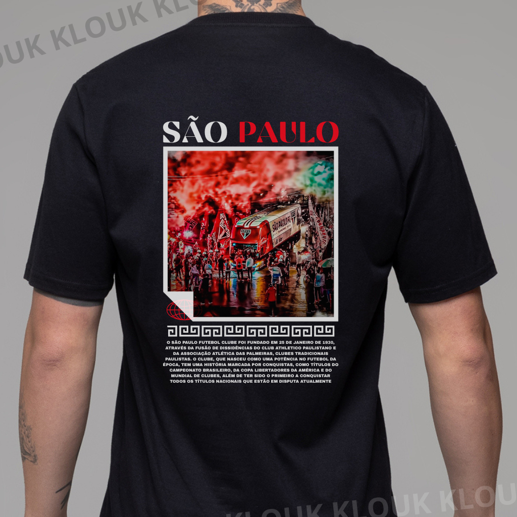Camiseta São Paulo Fc Tricolor Paulista Futebol Sp Clube Torcedor Cores 100% Algodão KLOUK