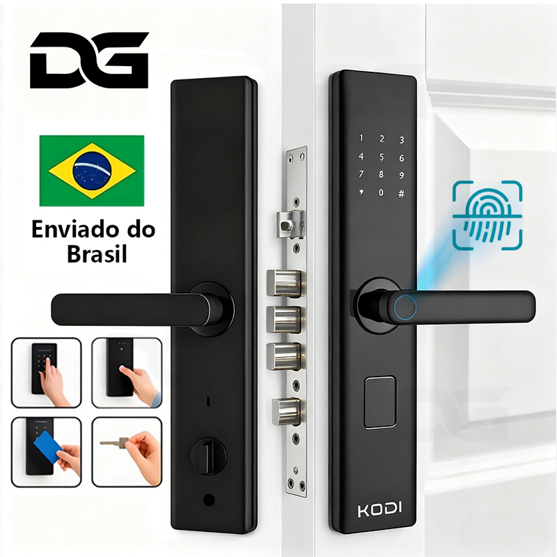 Fechadura Eletrônica Digital Biométrica Senha Touch Cartão DesbloqueioChave Inteligente Moderna M15