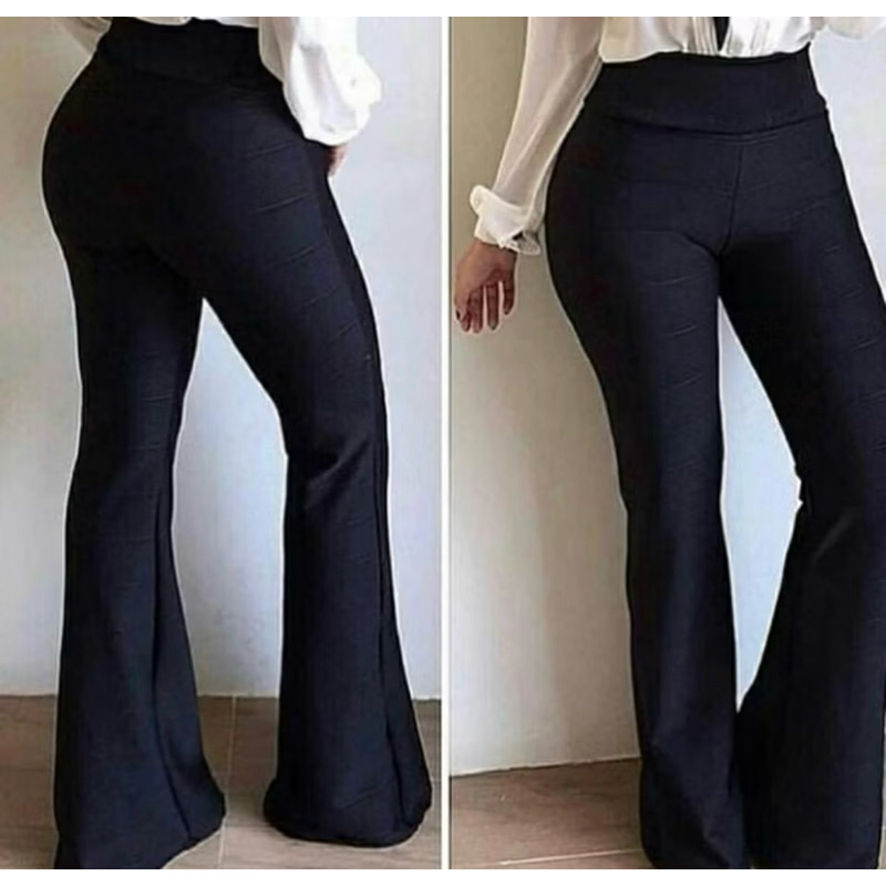 Calça Flare LUXO Bailarina Boca de Sino,Tecido SUPLEX GROSSO Sem Transparência Cintura Alta,Qualidade Premium!