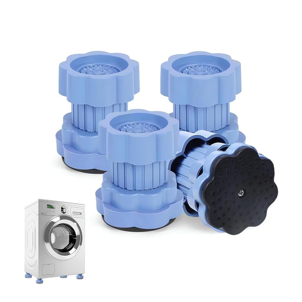 4 Pçs Almofadas Anti Vibração | Absorve Choque p/ Máq. Lavar e Geladeira | Antiderrapante + Silenciador