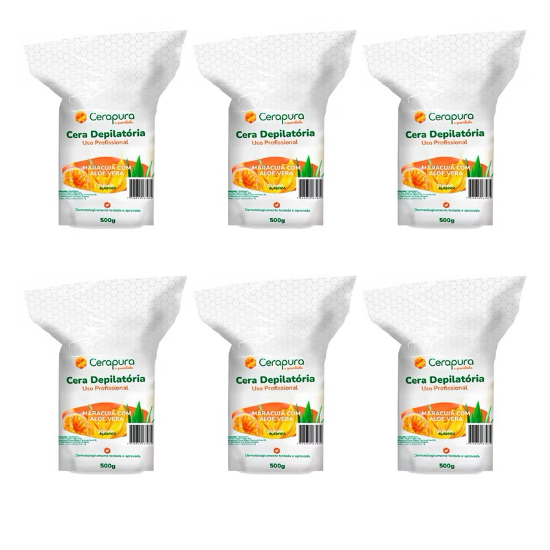 Kit 6 Ceras CERAPURA para depilação 500g cada- total 3kg