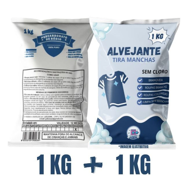 Percarbonato 1kg + Super Alvejante Tira Manchas sem cloro - 1kg em Oferta na Shopee