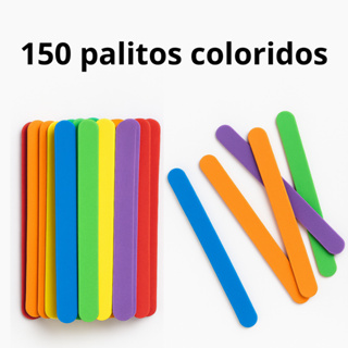 Palitos de Picole Coloridos - Atividades Montessori, estimulando a criatividade - brinquedos pedagógicos em Oferta na Shopee