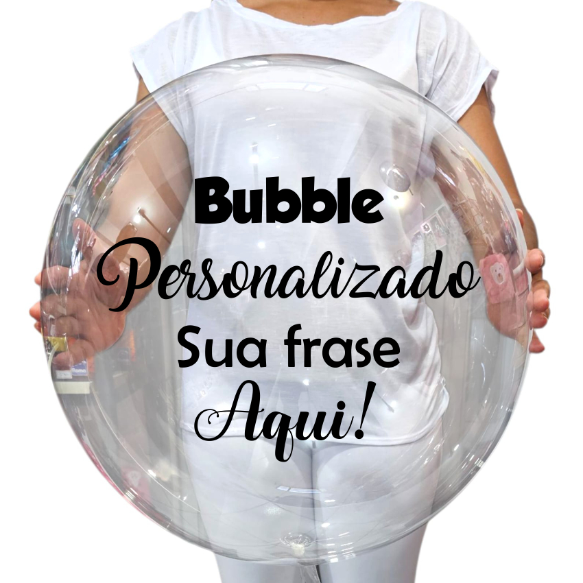Balão Bubble 24 Polegadas Personalizado com Adesivo Vinil