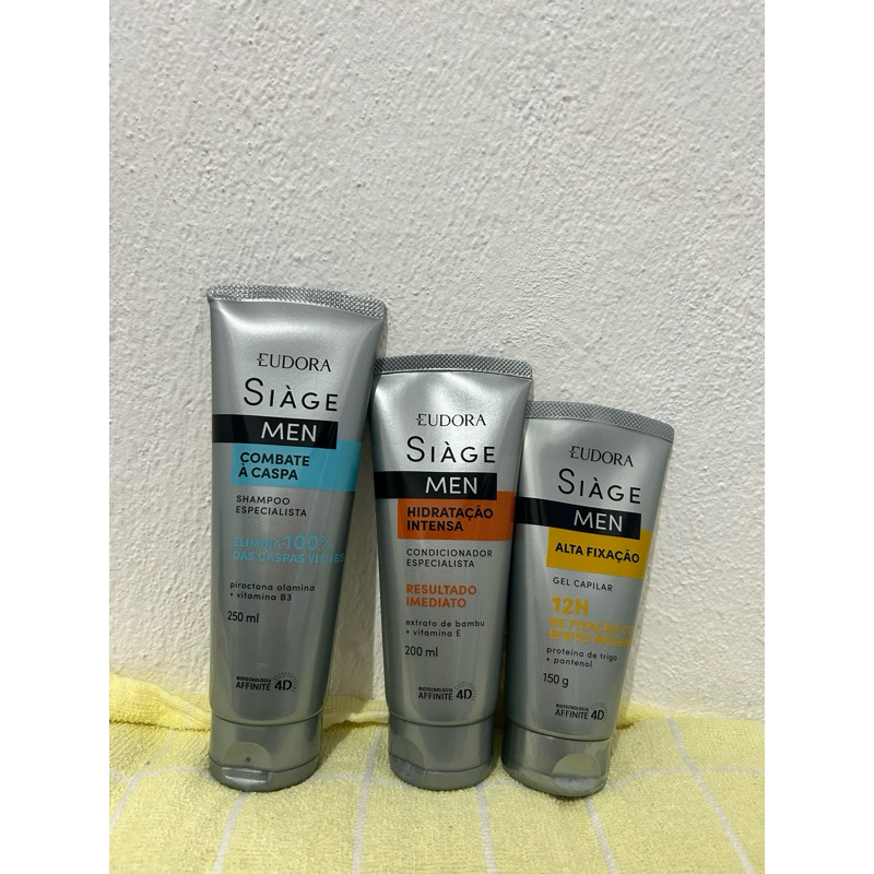 Siage Man Shampoo Condicionador e Gel para Cabelo Eudora