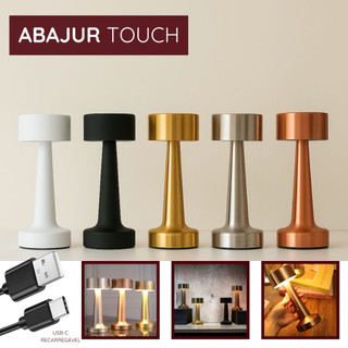 Luminária De Mesa Led Touch Abajur Recarregável USB