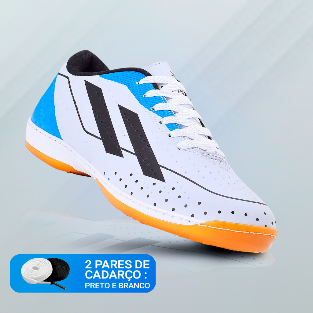 Chuteira Futsal Unissex Allads Branco Quadra Salão com Solado Costurado Confortável Envio Rápido