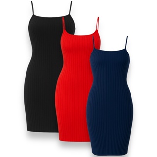 Kit com 1/3 Vestido Alcinha Midi Canelado G1 ao G4 - Envio Direto da Fabrica em Oferta na Shopee