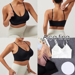 Kit 3 Top Sutiã topi Alça fina Importado Com Bojo Removível em Oferta na Shopee