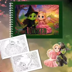 Livro de colorir THE WICKED | capa dura | folhas grossas 180g | 50 folhas