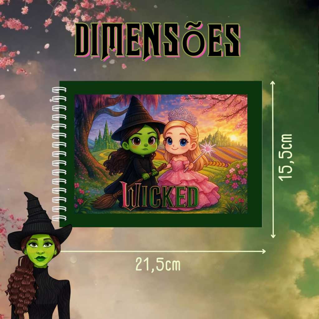 Livro de colorir THE WICKED | capa dura | folhas grossas 180g | 50 folhas — imagem 2 de 2