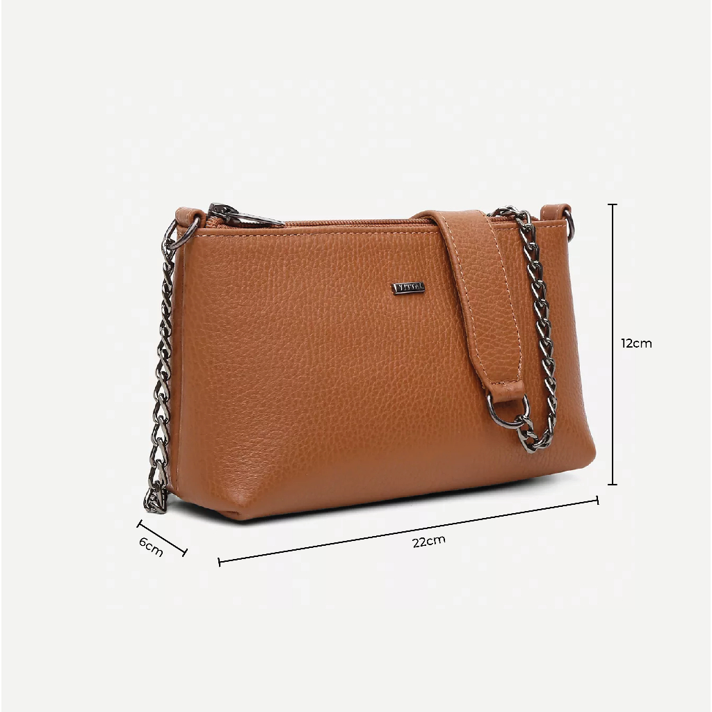 Detalhes do Bolsa Feminina Vittal Clutch Annelise em Couro Legitimo Preta Alça Corrente
