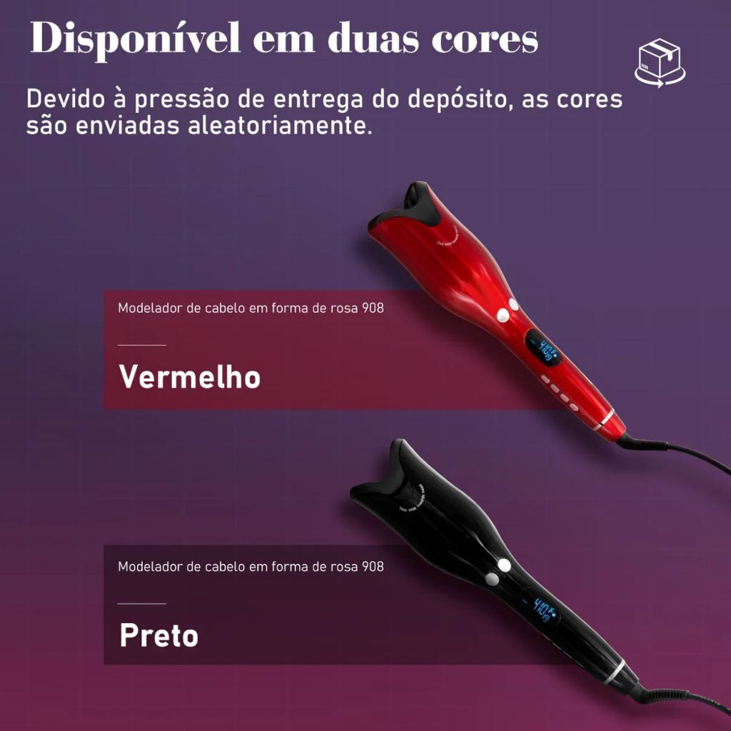 Modelador Automático De Luxo Modelador De Cachos Com Display LCD de Temperatura em Oferta na Shopee