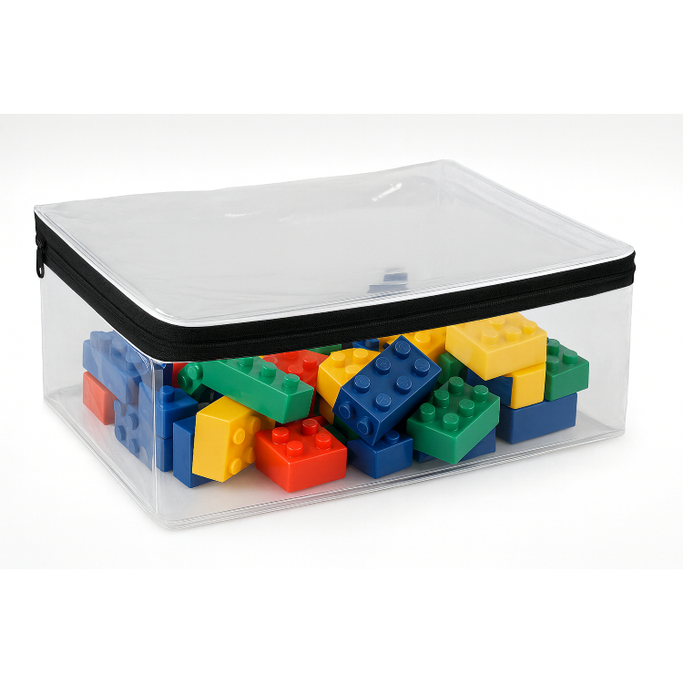 Kit  Saco Organizador Brinquedos Guarda Roupas Multiuso c/Ziper Preto