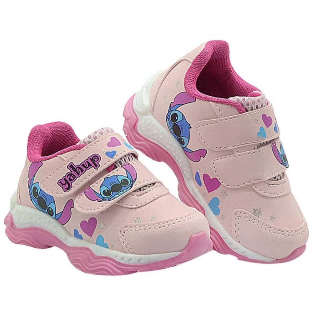 Tênis Infantil Com Luz Confortável Meninas Antiderrapante para Escola PasseioLilo & Stitch