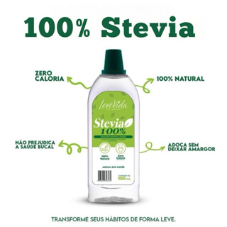 Adoçante 100% Stevia e 100% Natural Leve Vida 100ml em Oferta na Shopee