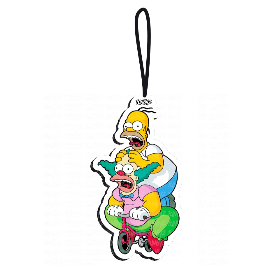 Aromatizante Homer e Krusty Simpsons (Cheirinho de Carro Tipo Little Tree) Funkyz