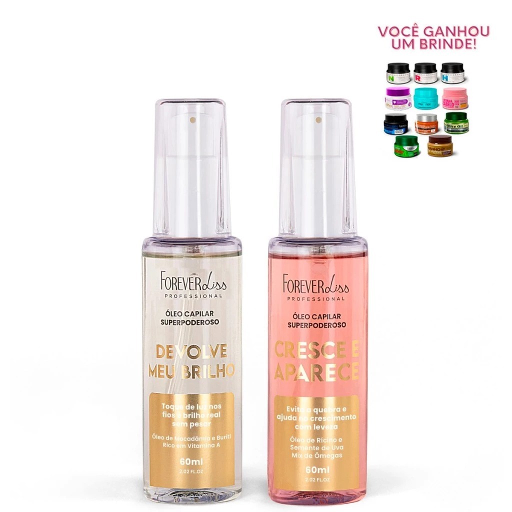 Kit Óleos Capilar Devolve Meu Brilho e Crescimento Forever Liss 60ML
