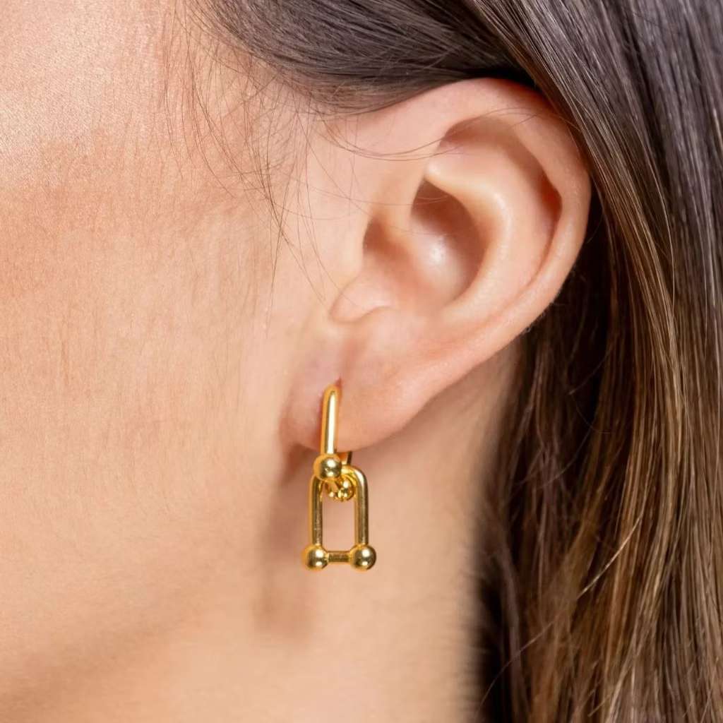 SEMI JOIA ] Brinco Argola Feminino Moda Luxo Delicado Banhado a Ouro 18k Anti Alérgico em Oferta na Shopee