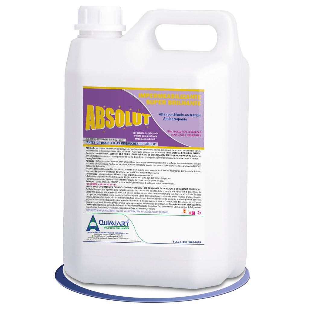 Impermeabilizante Super Brilhante Antiderrapante Para Pisos em Geral Absolut 5L