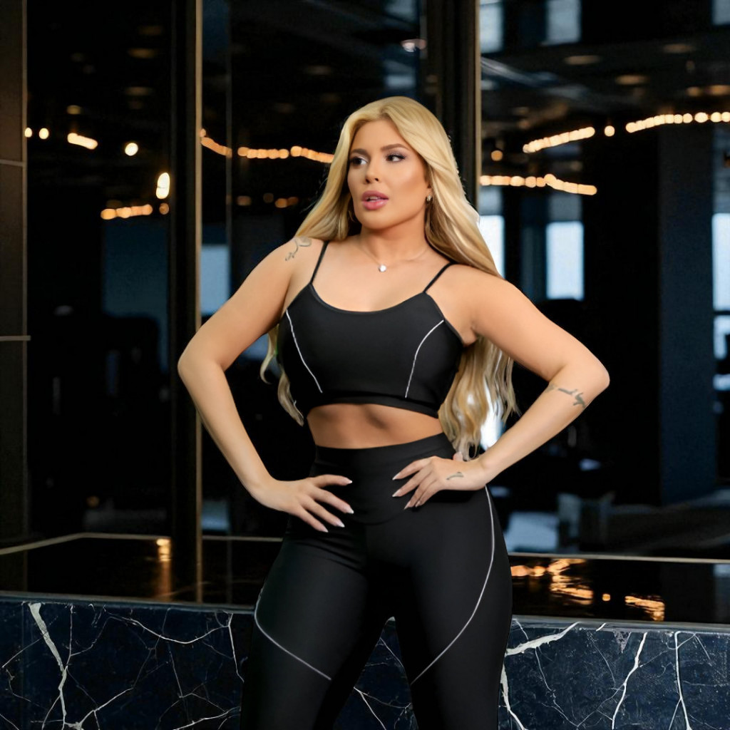 Conjunto Fitness Feminino Academia com Elastano – Sem Transparência e Confortável