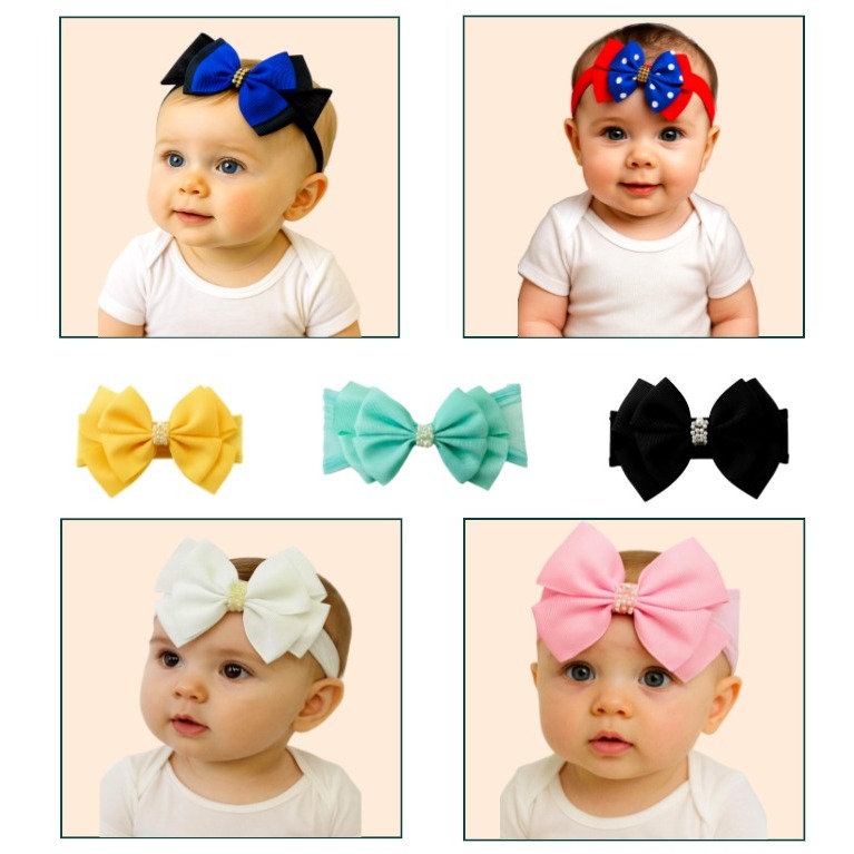 Kit 3 Faixas E Laços De Cabelo bebê Tecido Leve E Confortável OFERTA ENVIO RAPIDO