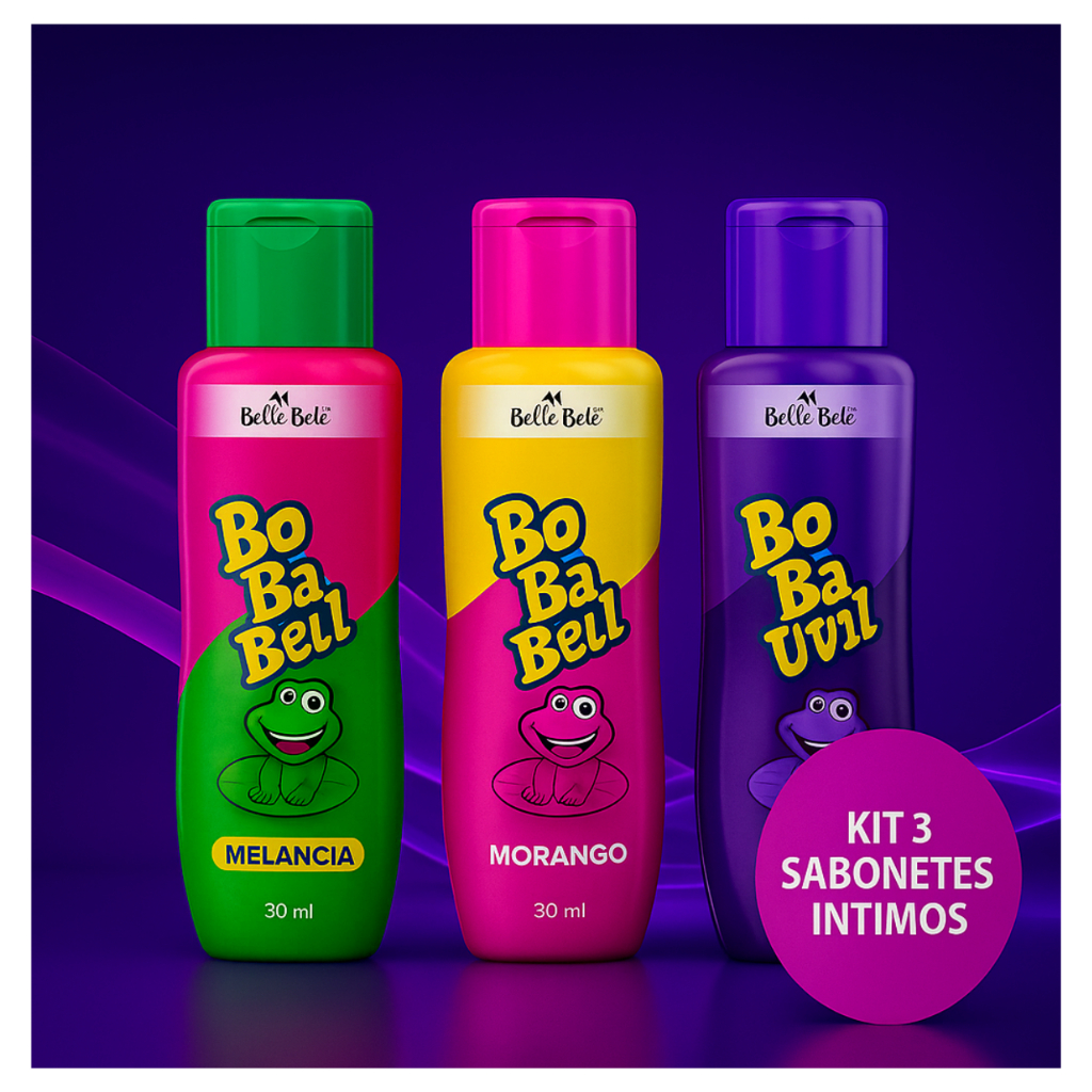 Kit Sabonete Íntimo Líquido Bababell Tutti Frutti + Uva + Melancia 200ml - Bell Corpus