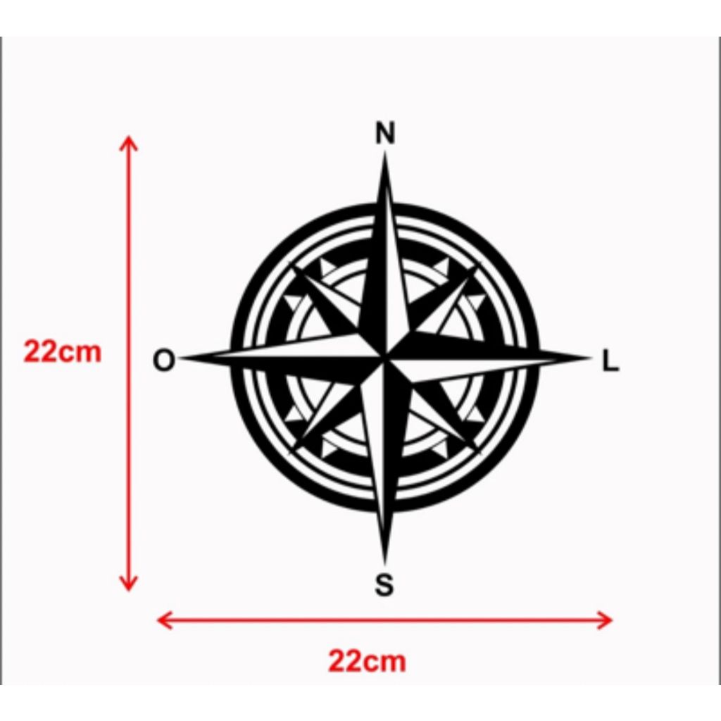 Adesivo Bussola Rosa dos Ventos em Oferta na Shopee