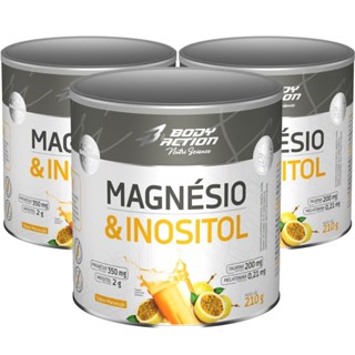 Kit 3x Magnésio e Inositol Taurina Melatonina 210g Bodyaction em Oferta na Shopee
