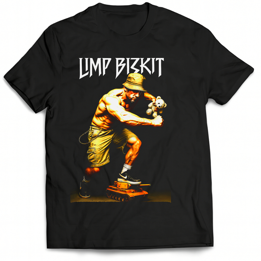 Camiseta Banda Limp Bizkit Releitura de Arte 100% Algodão Unissex Camisa de Banda de Rock