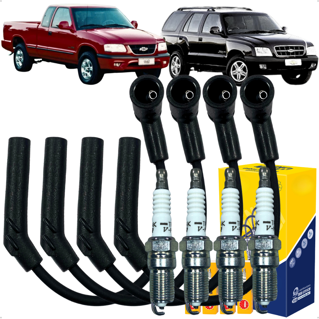 Kit Jogo Cabo E Vela De Ignição Gm Blazer S10 4.3 12v V6 1996 À 2004