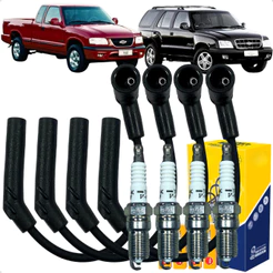 Kit Jogo Cabo E Vela De Ignição Gm Blazer S10 4.3 12v V6 1996 À 2004