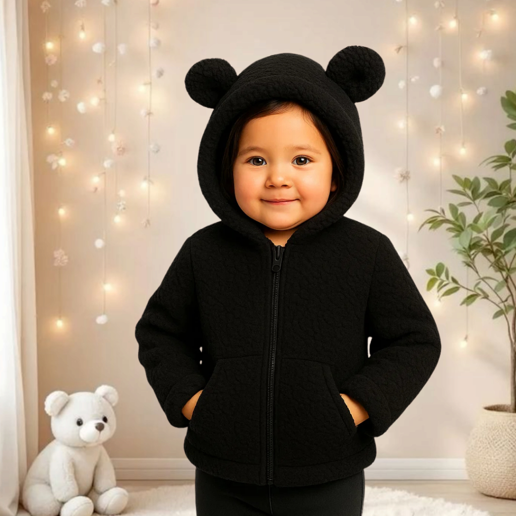 Casaco Teddy Infantil Blusa Com Capuz De Menina Inverno Frio De Pelinho Envio Imediato