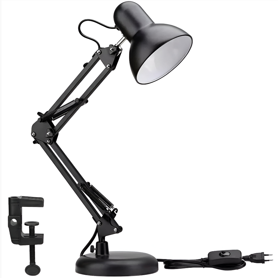 Luminária De Mesa Articulada Abajur Pixar Com Base E Garra 65cm Altura Casa Decoração Luz Leitura em Oferta na Shopee