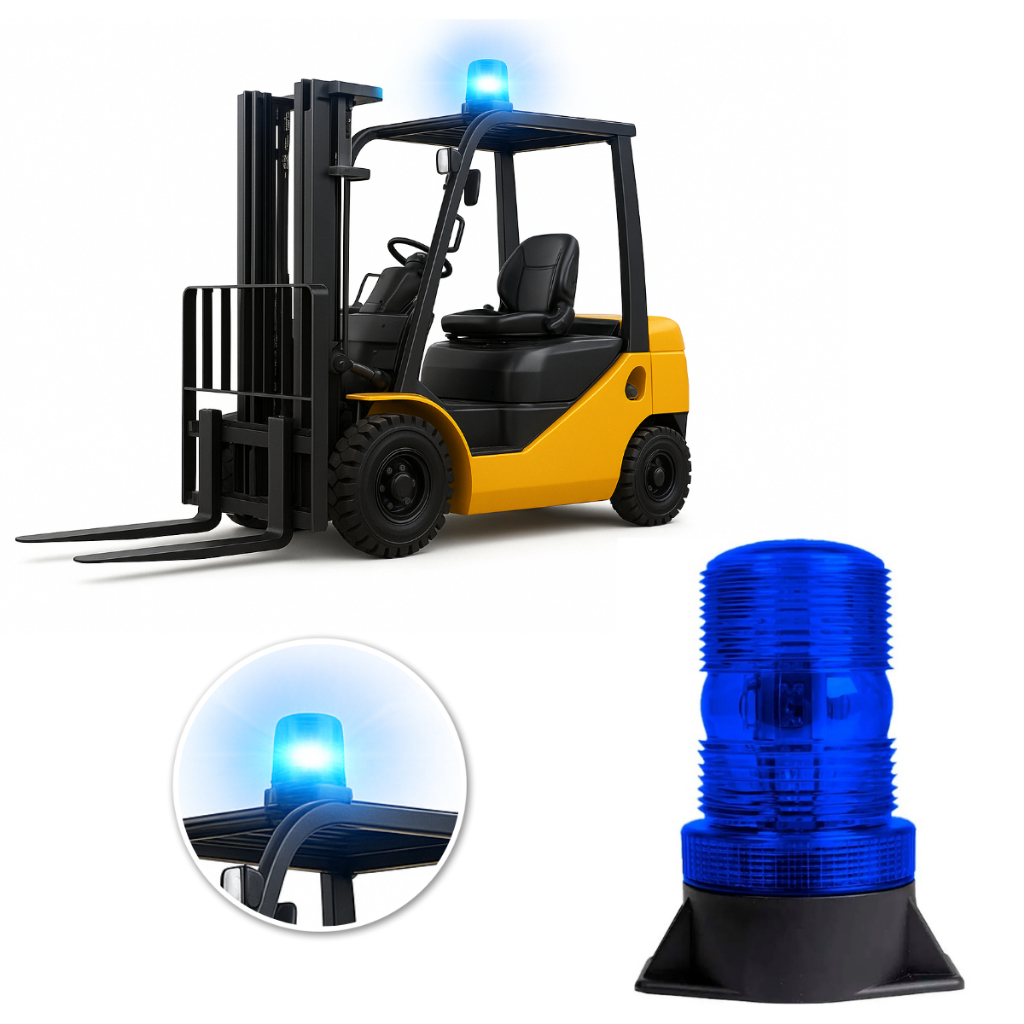 Giroflex Azul Led Bivolt Empilhadeira Universal