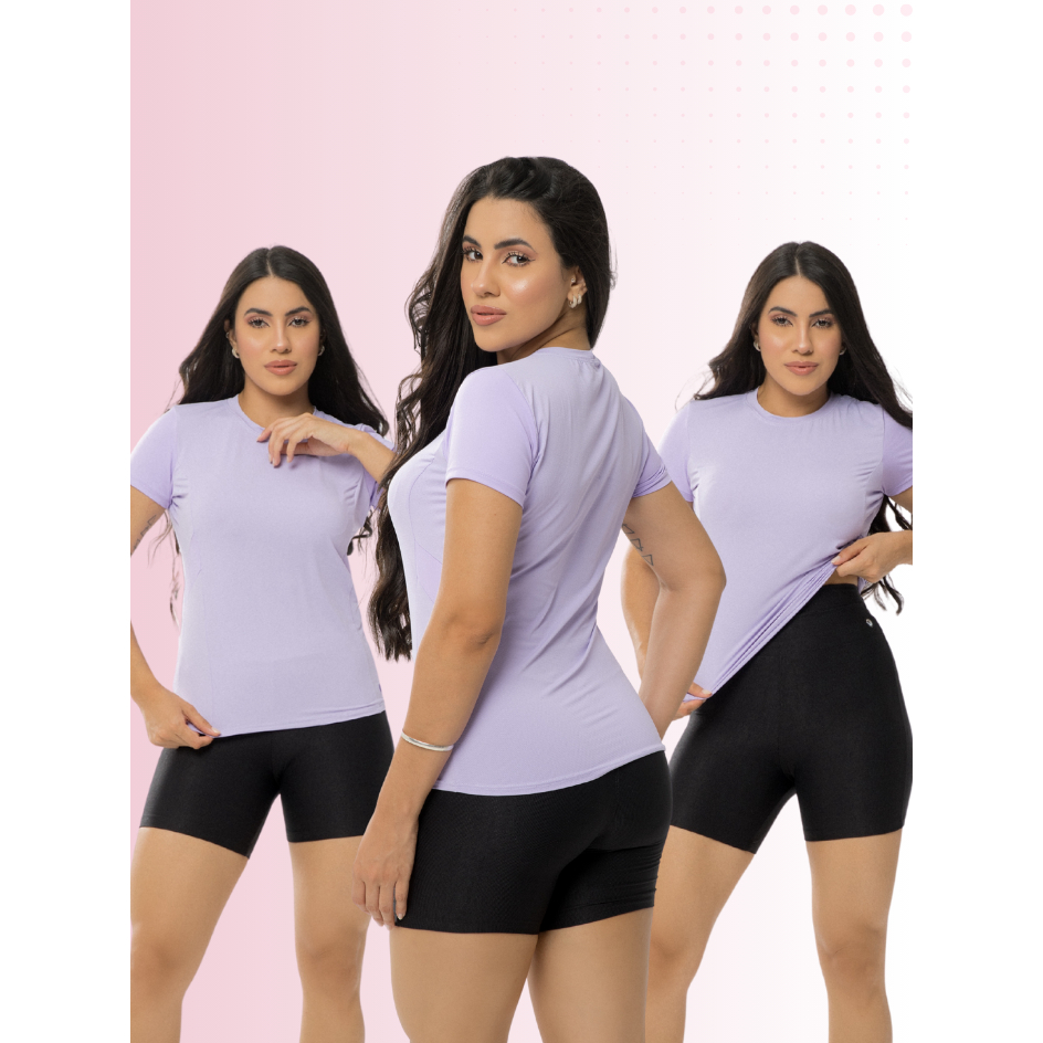 Camiseta Fitness Feminina Dry Fit Cannes Blusa Leve Confortável com Proteção UV para Academia Corrida