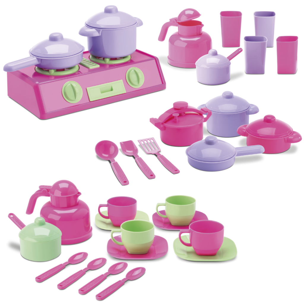 Kits Acessórios Cozinha Panelinha Copinhos Talheres Fogão Infantil - Silmar Brinquedos