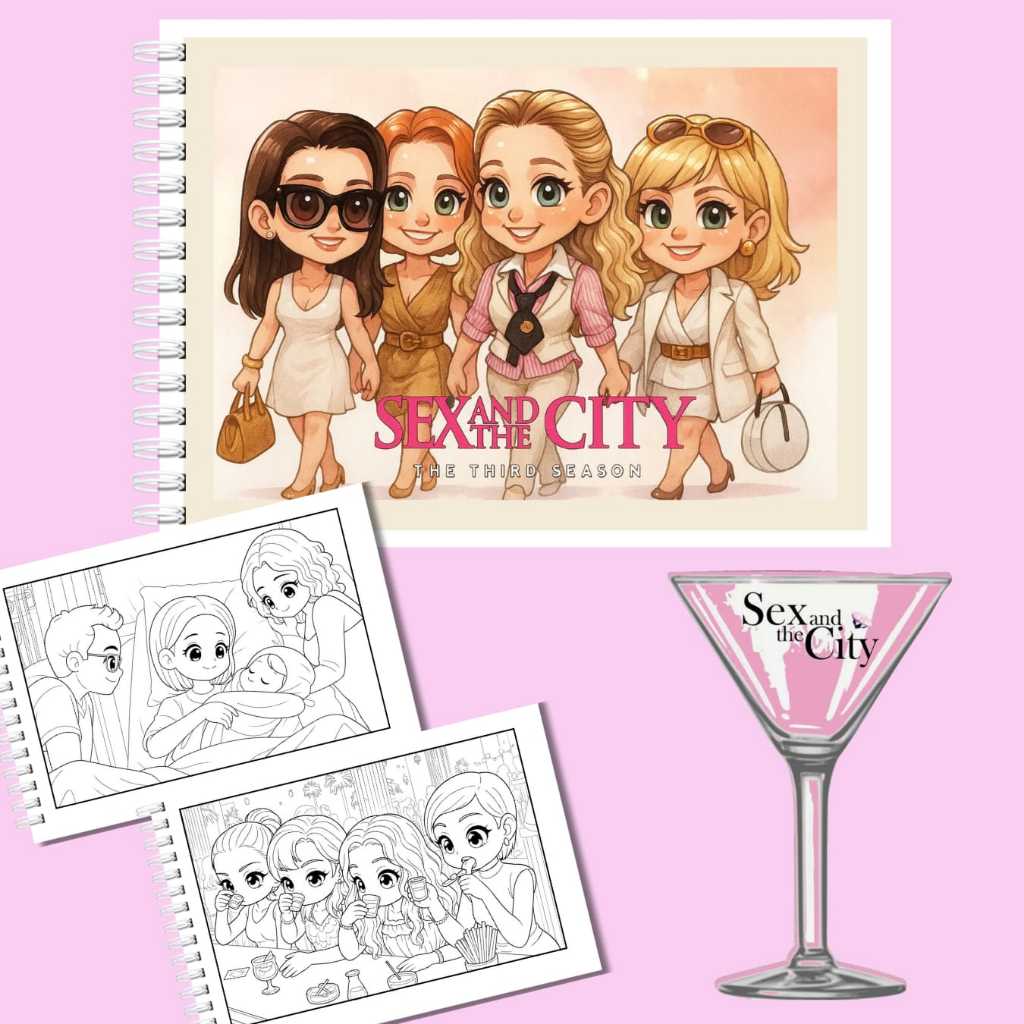Livro de colorir SEX AND THE CITY | Capa dura | folhas grossas 180g | 50 folhas em Oferta na Shopee