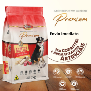 Ração para Caes Adultos Racao Colosso Premium Sabor Carne Arroz 2kg