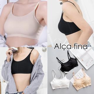 KIT 2 Sutiã Sem Costura Alça fina·Regata·Nadador·Faixa Com Regulagem Bojo Confortável Poliamida Top Conforto em Oferta na Shopee