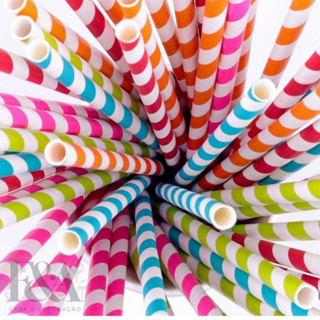 Kit Canudos De Papel Biodegradável 6mm Vários Modelos Para Drinks Bebidas Festas Vintage 25 a 125 un em Oferta na Shopee