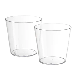 COMBO MINI COPOS 10 ML ACRÍLICO TRANSPARENTE – PARA FESTAS, DOCES, BRIGADEIRO E MOUSSE DESCARFEST (CHOCO)