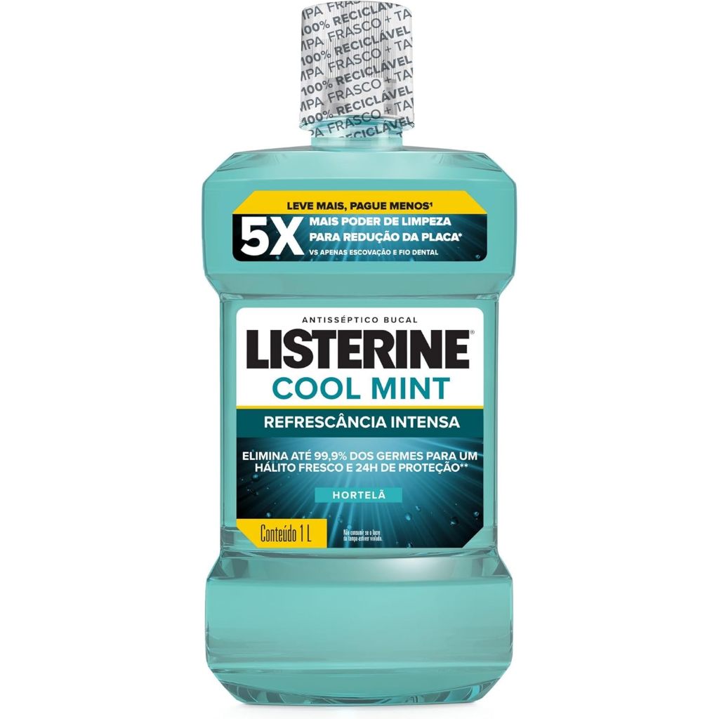Enxaguante Bucal Listerine Cool Mint Hortelã 1l em Oferta na Shopee