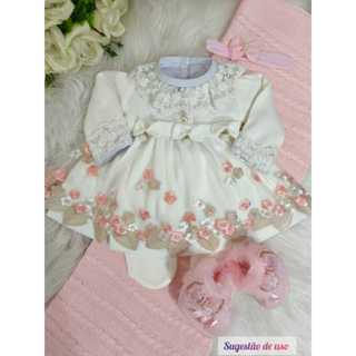 Saída Maternidade Vestido Em Tricô Com Renda 3 Peças Para Recém Nascido Vestido Calça Tiara em Oferta na Shopee