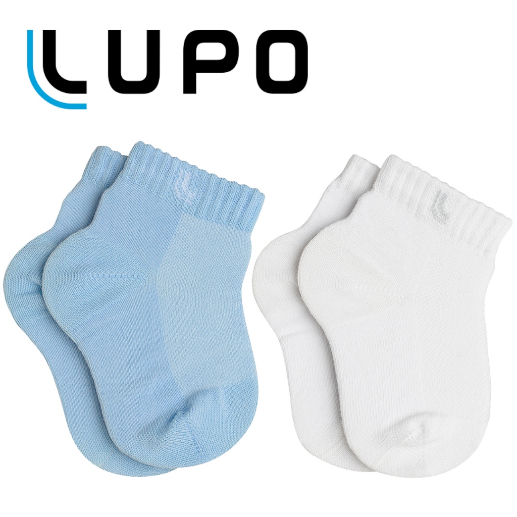 Meia Bebê Kit 02 Pares Cano Médio Lupo Baby Algodão Original Criança Feminina E Masculina  02025-088