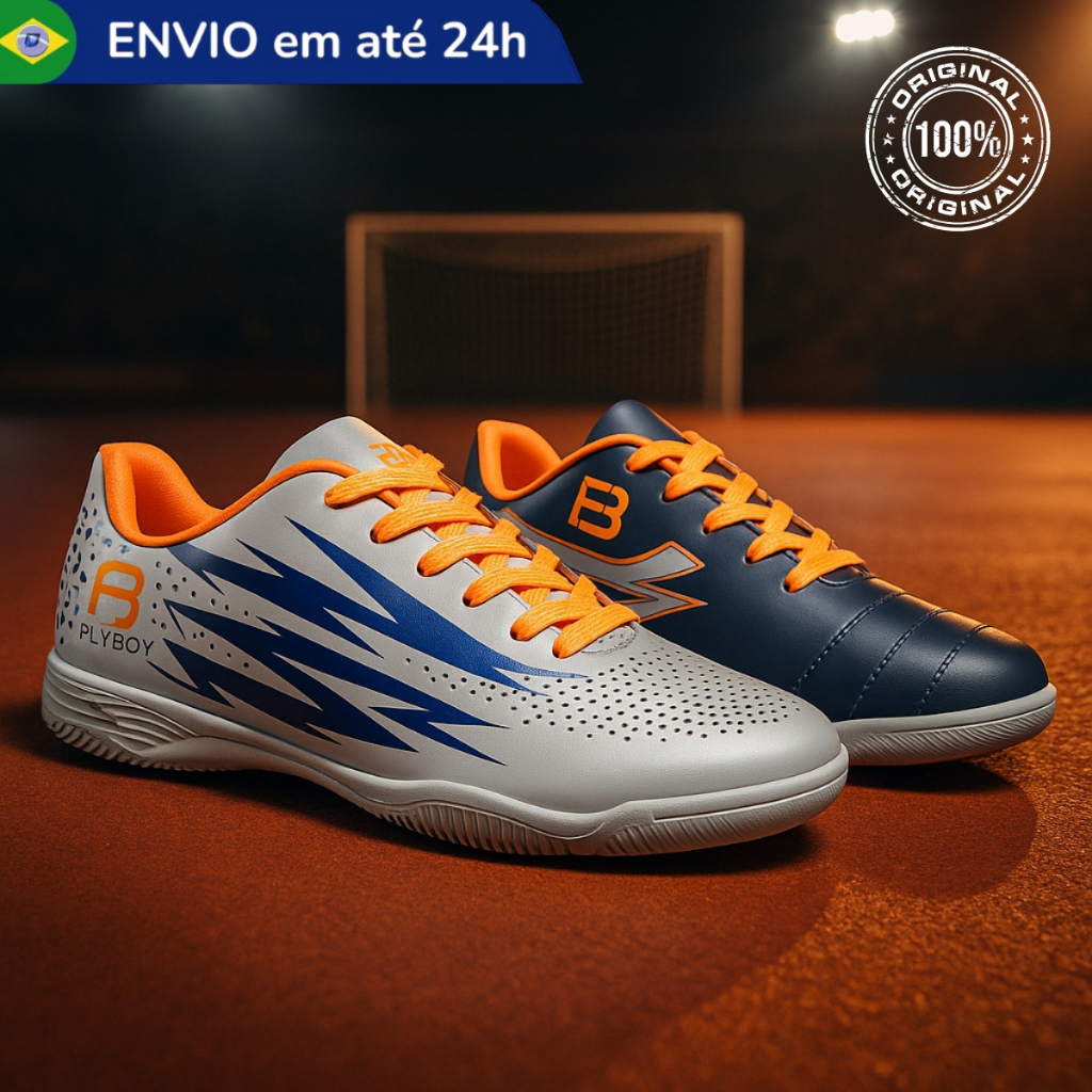 Chuteira Tênis Infantil Futebol Futsal Escolar Resistente Borracha Criança Confortável Resistente