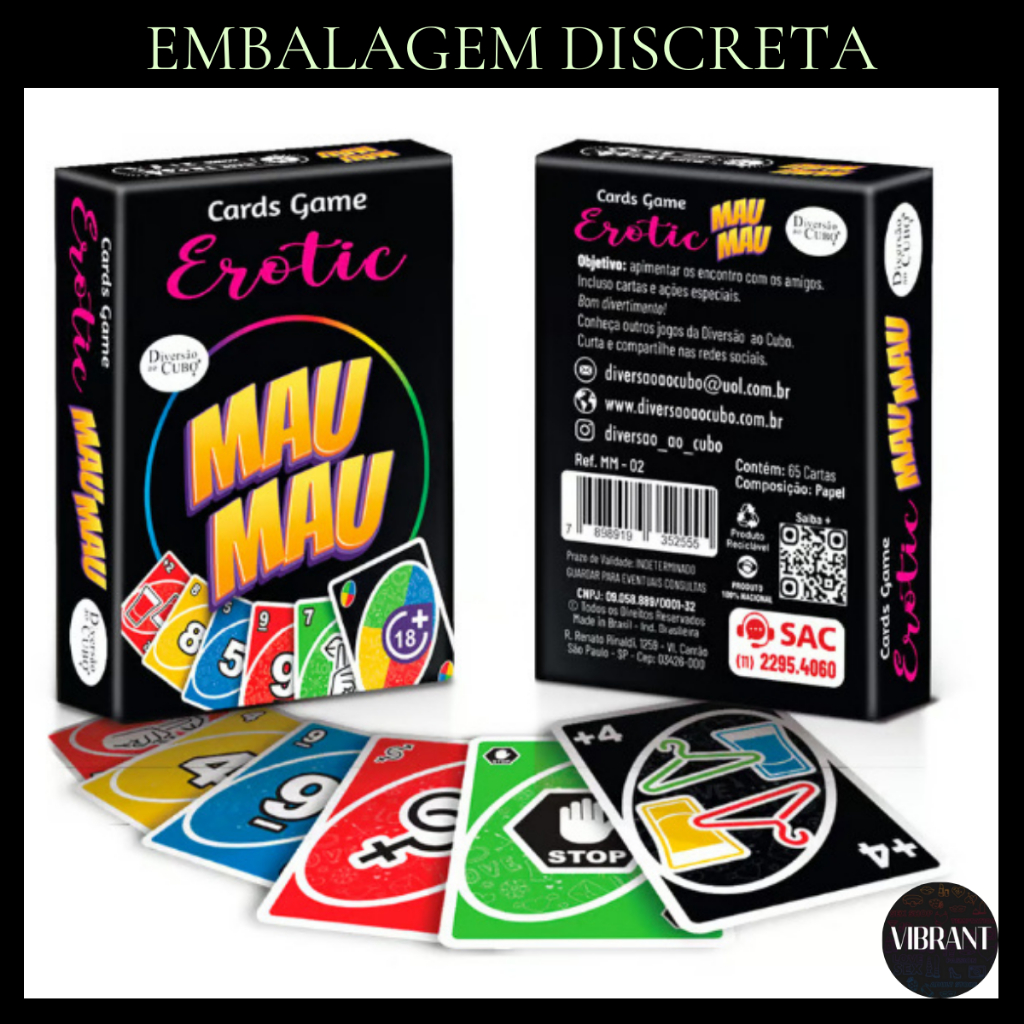 Jogo de Cartas Mau Mau Baralho Estilo Uno Erotic Para Casais e Amigos Pura Diversão em Oferta na Shopee