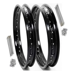 Par Folha Aro 18x1.60 Aço Preto + Jogo Raio Cromado 4mm Titan Fan 125 150 160 Tambor 2x1.60